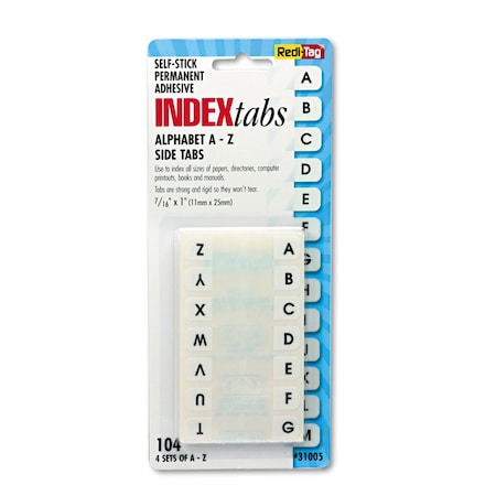 Redi-Tag Side Tab, A-Z, White, PK104 31005